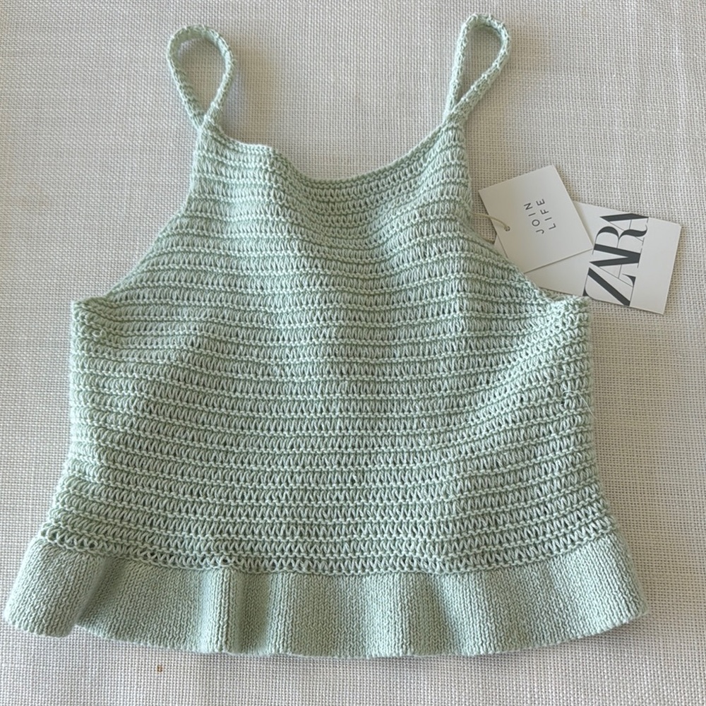 Zara Mint Green Knit Kids Top